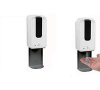 Dispenser automatico sapone e igenizzante da parete colore bianco con sensore di movimento e salvagoccia capienza 1200ML 15*11*46 cm disinfettante ufficio hotel negozio MHK-815607