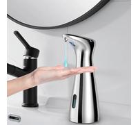 Dispenser Automatico Sapone Senza Contatto， Squisito 200ml Sensore Intelligente 4 Livelli Regolabile dispenser di sapone, Impermeabile IP65，alimentato a batteria，Adatto per Cucina, Bagno (Argento)