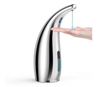 Dispenser Automatico Sapone Senza Contatto， Squisito 300ml Sensore Intelligente 4 Livelli Regolabile dispenser di sapone, Impermeabile IP65，alimentato a batteria，Adatto per Cucina, Bagno (Argento)