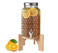 Dispenser Barattolo Vetro 5,6L con Base in Bamboo, rubinetto e Coperchio - 7604