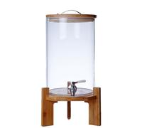 Dispenser bevande,erogatore acqua in vetro con rubinetto e supporto in legno,dispenser per bevande ghiacciate da,per feste,dispenser per bevande fredde per l'uso quotidiano delle,Bring support,7.5l
