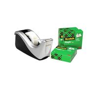 Dispenser C60 argento per nastro adesivo Scotch® Magic 810 + 4 rotoli 19 mm x 3