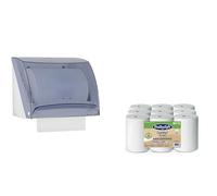 Dispenser Carta Marplast 518 Combi Trasparente Per Rotolo E Tovagliette Con Rotoli Bulky Comfort 60 Metri Carta Asciugamani Professionale Per Bagno Ufficio Aziende Confezione 9 Rotoli