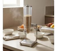 Dispenser Cereali Acciaio Inox Dosatore Grani Trasparente