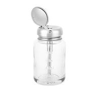 Dispenser con Erogatore, Dispenser Detersivo Piatti, Pompa per Solvente Unghie,Flacone Struccante Rimozione Smalto Bottiglia Pressione Vetro Alcol Bottiglie Vuota Nail Art Press Bottle Cosmetico Tappo