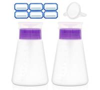 Dispenser con pompa a pressione per acetone, dispenser di alcool chiudibile, 2 confezioni da 180 ml, dispenser a pompa con un solo tocco, bottiglia vuota per alcool, smalti e struccanti, tonico ecc.