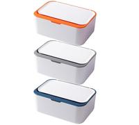 Dispenser da 3 pezzi di salviette per bambini 7.5x5.1x3, 1 pollici di apertura di grandi dimensioni Contenitore di pulizia per bambini con portabalcate per guarnizione Porta non slittata Porta di