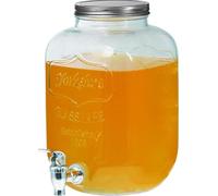Dispenser da 5/8 l, in vetro, con rubinetto, per acqua e bibite, stile rustico, 8 l