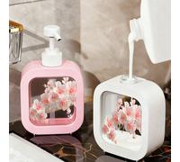 Dispenser da bagno creativo, con design a fiori di ciliegio rosa e petali cadenti, adatto per bagno, cucina, lavandino - ottimo per sapone per le mani, bagnoschiuma, lozione - bottiglia per lozione cr