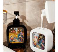 Dispenser da bagno creativo con pompa manuale - caratterizzato da creature marine artistiche, tema del mondo sottomarino/marino, con un tocco di acquerello fresco, adatto per bagno, cucina e design o 