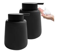 Dispenser da banco per sapone Dispenser Di Sapone Liquido In Ceramica Con Pompa Manuale Facile Da Premere For Shampoo, Bagno E Cucina Arredamento bagno vintage(Foam-brownblack)
