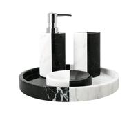 Dispenser da banco per sapone Set di dispenser sapone for bagno - accessori in marmo, arredamento rustico Arredamento bagno vintage(Silver,B)