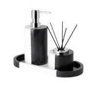 Dispenser da banco per sapone Set di dispenser sapone for bagno - accessori in marmo, arredamento rustico Arredamento bagno vintage(Silver,3 pack)