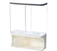 Dispenser da parete per cereali con coperchio ermetico, finestra trasparente, organizer per riso e avena, doppio beccuccio, contenitore da parete per la conservazione (3000 ml)