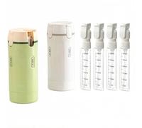 Dispenser da viaggio 4 in 1, flaconi per shampoo e balsamo, ricaricabili a prova di perdite, per vacanze e viaggi d'affari, 120 ml, bianco e verde