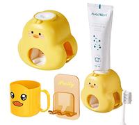 Dispenser Dentifricio Bambini Sonwaha Dispenser Dentifricio Automatico,Dispenser Dentifricio e Portaspazzolino con Tazza,Spremi Dentifricio Automatico