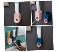 Dispenser Dentifricio da Parete in Plastica, senza Fori 2 Pezzi | Montaggio Adesivo, Azione Manuale per L’ultima Goccia, Adatto a Tubi e Vetro, Blu Rosa