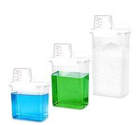 Dispenser Detersivo Lavatrice, 3 pezzi Dispenser per Detersivo Ermetico con Misurino, Contenitore Detersivo Polvere, Contenitore Multifunzione Adatto per Detersivi, Cereali, Farina e Cibo per Gatti