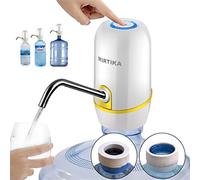 Dispenser di acqua per caraffe, dosatore di acqua per caraffe, rubinetti per bottiglie di acqua minerale, distributori di acqua per bidoni, pompa elettrica per estrarre l'acqua (bianco con adattatore)