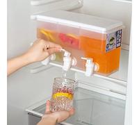 Dispenser di Acqua per Frigorifero da 3,5 L Con Rubinetto - 3 Scomparti in Plastica, Serbatoio per Bevande Fredde, Succo Estivo, Tè Freddo, Latte