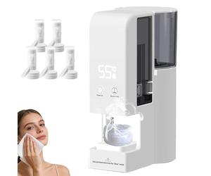 Dispenser di Asciugamani Caldi per Il Viso, Scaldasalviette Automatico Compresso a 55°C con Asciugamani Compressi, Scaldasalviette USA e Getta, Calore in 5 Secondi, Avvisi Vocali INT Bring 100 Towels