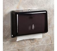 Dispenser di Asciugamani di Carta a Parete Dispenser di Asciugamani Commerciali Piegati a Z Per Cucina, Bagno, Ristorante di Hotel, Contiene 200 Fogli, Senza Perforazione(Nero)