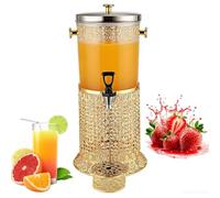 Dispenser di bevande 8L per feste, contenitore per bevande in acciaio inossidabile di lusso dorato con stand per succo/tè/soda e limonada, fontane per bevande con coperchio multifunzione, per bi A