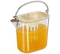 Dispenser di bevande: contenitore trasparente, caraffa trasparente da 1200 ml con manico, caraffa d'acqua per frigorifero, per casa, cucina, appartamento, ristorante, tè freddo/caldo