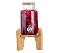 Dispenser di bevande in vetro con rubinetto, contenitore per bevande a prova di perdite, grande capacità di 3 l, per succhi di frutta, limonata, campeggio, ufficio, ideale per rinfreschi rapidi