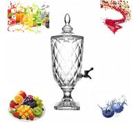 Dispenser di bevande in vetro con supporto, rubinetto in acciaio inossidabile, Dispenser per bevande per feste, Dispenser per bevande a prova di perdite per bar nuziali, Server per bevande a bocca