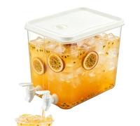 Dispenser di bevande per frigorifero, 8 l, grande, trasparente, a prova di perdite, con 2 perni, per limonata, succhi, limonata, cocktail, bevande calde e fredde, cucina, sala da pranzo, feste, acqua