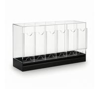Dispenser di Bustine con Base Nera Trasparente Scatola in Acrilico con