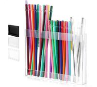 Dispenser di cannucce in acrilico trasparente: organizer per posate multiscomparto per cucina e bar - robusto porta cannuccia 26 x 18 cm (trasparente)
