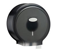 Dispenser di Carta Igienica Jumbo in Plastica Stretta di Grande capacità Senza Fori Dispenser di Carta Igienica Jumbo a Rotolo Singolo per Bagno per Bagno (Nero trasparente)