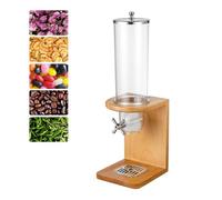 Dispenser di Cereali - Contenitore di stoccaggio del controsoffitto del bambù con barile del PC e Base di Legno per l'organizzazione e la conservazione degli Alimenti secchi, Design a Doppia Testa