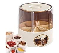 Dispenser di cereali rotante for alimenti contenitore for riso in PP resistente a secco a 360 gradi for cucina con 6 scomparti for fagioli e