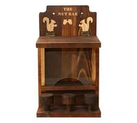 Dispenser di cibo per scoiattoli, per esterni, divertente - con 3 piccoli sgabelli, resistente alle intemperie, carino scoiattolo, per la casa