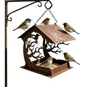 Dispenser di cibo per uccelli, con grande capacità, resistente alla pioggia, da appendere per uccelli all'aperto, per giardino, cortile, balcone, portico, terrazza, osservazione degli uccelli