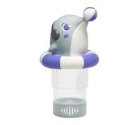 Dispenser di cloro galleggiante a forma di delfino, per piscine e spa, dosatore di cloro per compresse da 7,5 cm e, contiene 4 compresse