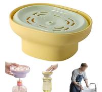 Dispenser di detersivo a tenuta stagna con pompa per bucato e pulizia piatti, progettato per erogazione precisa, compatto e per riporre in modo organizzato (giallo)