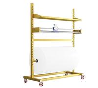 Dispenser di film estensibile con taglierina e scaffale mobile da pavimento