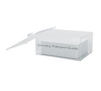 Dispenser di fogli per detersivo per bucato in acrilico, compatibile con fogli di lavanderia, terrestre brezza, fogli per detersivo per bucato, contenitore per bucato e decorazione