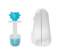 Dispenser di medicinali per bambini, siringa orale per bambini, ciuccio di alimentazione di medicinali, misurazioni precise, funzione di non spillo, silicone + pp, blu, arancia perfetta per e