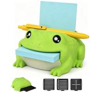 Dispenser di memo 3D con penna adesiva | Toad Frog Sticky Note Holder with 3 Stencils Reusable and Top Reminder Slot,Cute Animal Shapes Desk Organizer(1pcs)