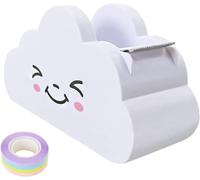 Dispenser di nastro adesivo per desktop, carino, piccolo, decorativo, con nastro arcobaleno, accessorio per cancelleria, per ufficio, scuola, artigianato