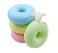 Dispenser Di Nastro Adesivo Piccolo - Ricaricabile Accessorio Mini Taglierino A Forma Ciambella Supporto Fisso Scuola, Casa E Ufficio, Rosa, Giallo, Blu, Verde, 4 Pezzi