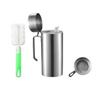 Dispenser di olio d'oliva in acciaio inossidabile da 600ml con filtro e pennello, flacone per dispenser di olio da cucina, erogatore di olio da cucina, versatore di aceto in silicone per salsa di soia