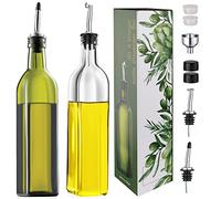 Dispenser di olio d'oliva Versatore di olio di vetro Bottiglia di aceto Contenitore di ampolla Bottiglie di cottura Set di erogazione 500 ML 2 PZ