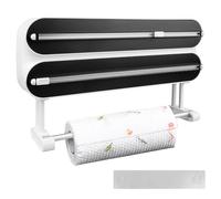 Dispenser di pellicola trasparente 3 in 1 con porta rotolo da cucina, dispenser magnetico di pellicola trasparente con taglierino, dispenser e dispenser per pellicola di alluminio e pellicola