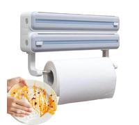Dispenser di pellicola trasparente da parete multifunzionale facile da | Avvolgere Organizzatore Con Cutter per Casa